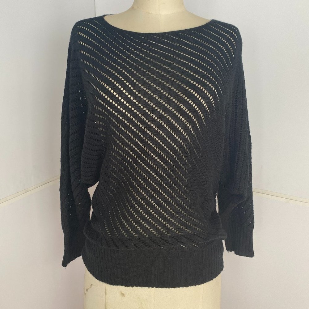 Open Weave Black Sweater - Size M/L